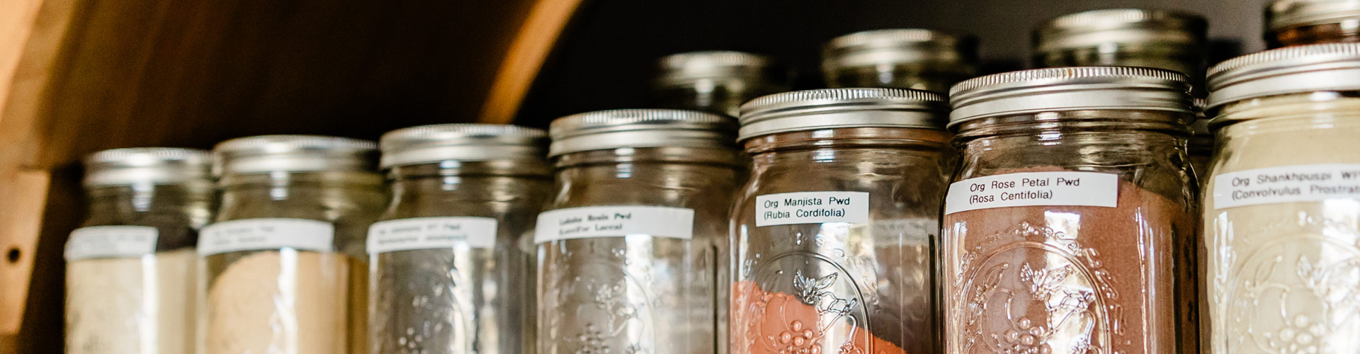 Ayurveda spice and herb jars